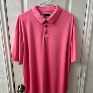 PGA Tour Performance Polo Shirt Men's XL Pink Textured Short Sleeve